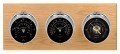 Maximum Montauk 2S Three-Instrument Weather Station with oak panel, chrome case, black dial-