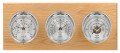 Maximum Montauk 2S Three-Instrument Weather Station with oak panel, chrome case, silver dial-