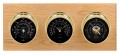 Maximum Montauk Three-Instrument Weather Station with oak panel, brass case, black dial-