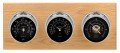Maximum Montauk Three-Instrument Weather Station with oak panel, chrome case, black dial-