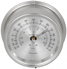 Maximum Mini-Max MXAN Outside Temperature Instrument, Nickel Case and Silver Dial-