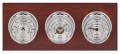 Maximum Newport Three-Instrument Weather Station with mahogany panel, chrome case, silver dial-