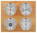 Maximum Observer Four-Instrument Weather Station with oak panel, chrome case, silver dial-