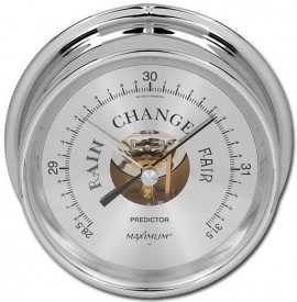 Maximum Predictor PDAC Analog Barometer, Chrome Case and Silver Dial-