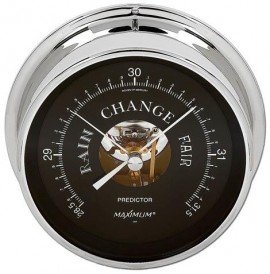 Maximum Predictor PDBC Analog Barometer, Chrome Case and Black Dial-