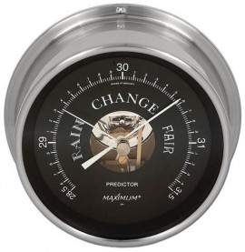Maximum Predictor PDBN Analog Barometer, Nickel Case and Black Dial-