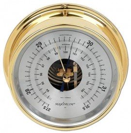 Maximum Proteus PRA Analog Barometer, Brass Case and Silver Dial-