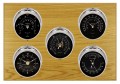 Maximum Professional 2S Five-Instrument Weather Station with oak panel, chrome case, black dial-