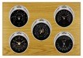 Maximum Professional 2S Five-Instrument Weather Station with oak panel, chrome case, black dial-