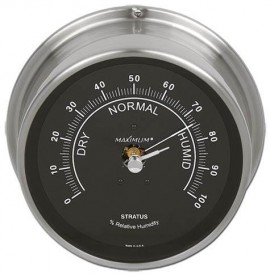 Maximum Stratus STBN Outdoor Humidity Instrument, Nickel Case and Black Dial-