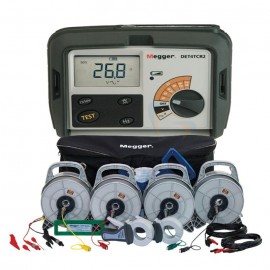 Megger 1012-523 DET4TCR2 Four-Terminal Digital Ground Resistance Tester with ETK50C Earth Test Kit, rechargeable battery-