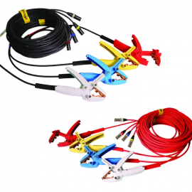 Megger 2008-100KIT2 3Ø Universal Shielded H and X Test Lead Set with color-coded clamps, 100', 60', 10 A, 8-pack-