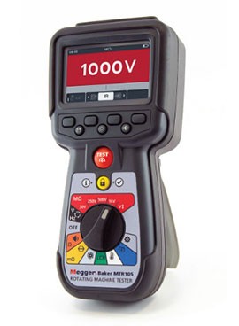Megger MTR105 Rotating Machine Tester, 100 &amp;Omega; to 200 G&amp;Omega;, 10 mV to 1000 V AC/0 to 1000 V DC-