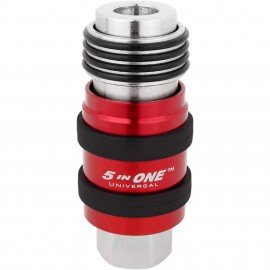 Milton S-1750 Universal Quick-Connect Coupler with Safety Exhaust, ¼" NPTF, 120 psi-