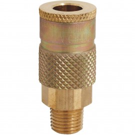 Milton S-786 T-Style Coupler, ¼" MNPT, brass body-