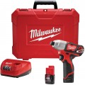 Milwaukee 2462-22 M12 Hex Impact Driver Kit, 12 V, ¼", 1000 in-lbs-