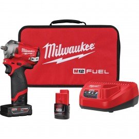 Milwaukee 2554-22 Impact Wrench Kit, 3/8", 12 V-