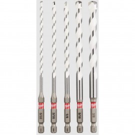 Milwaukee 48-20-8898 Carbide Multi-Material Drill Bit Set, 5-pack, ¼" hex shank-