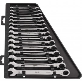 Milwaukee 48-22-9516 Ratcheting Wrench Set, Metric, 15-piece-