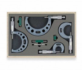 Mitutoyo 103-930 Outside Micrometer Set, 0-4&quot; Range, 4 Piece Set-