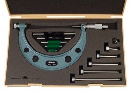 Mitutoyo 104-137 Series 104 Outside Micrometer with interchangeable anvils, 0 to 6&amp;quot;, &amp;plusmn;0.0003&amp;quot;-