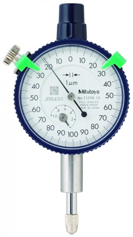 Mitutoyo 1109AB-10 Series 1 Compact Small Diameter Dial Indicator, 1 mm, Metric-