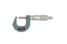 Mitutoyo 115-253 Micrometer, Spherical Face, 0-1in, 0.00015in-