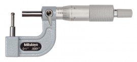 Mitutoyo 115-313 Series 115 Tube Micrometer with cylindrical anvil, 0 to 1&amp;quot;, type C-