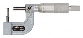 Mitutoyo 115-313 Series 115 Tube Micrometer with cylindrical anvil, 0 to 1&amp;quot;, type C-