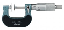 Mitutoyo 123-101 Disc Micrometer Hardened Steel, 0 to 25 mm-