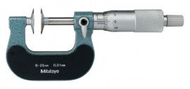 Mitutoyo 123-102 Disc Micrometer Hardened Steel, 25 to 50 mm-