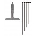 Mitutoyo 129-132 Series 129 Mechanical Depth Micrometer with six interchangeable rods, 0 to 6&amp;quot;, imperial-