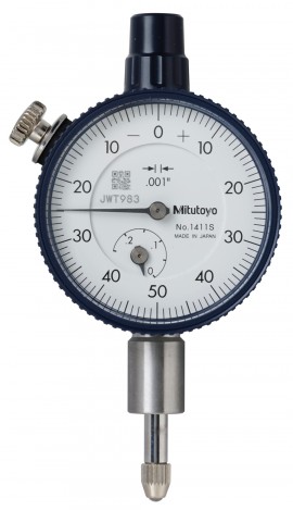 Mitutoyo 1411A Series 1 Dial Indicator with lug back, 0.25&amp;quot;, 0.001&amp;quot;-