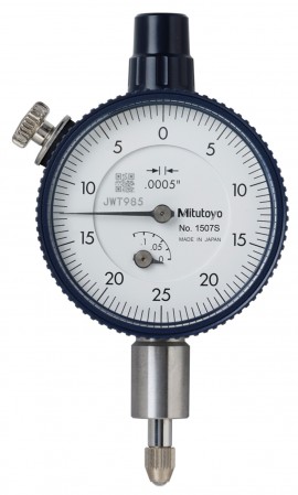 Mitutoyo 1507AB Series 1 Compact Dial Indicator, 0.125&amp;quot;, 0.0005 graduation-