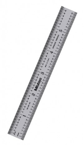 Mitutoyo 182-105 Series 182 Wide Rigid Steel Rule, 6&amp;quot; x 150 mm, &lt;sup&gt;1&lt;/sup&gt;&amp;frasl;&lt;sub&gt;32&lt;/sub&gt;/&lt;sup&gt;1&lt;/sup&gt;&amp;frasl;&lt;sub&gt;64&lt;/sub&gt;/1 mm/0.5 mm-
