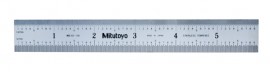 Mitutoyo 182-106 Wide Rigid Steel Rule, 6" x 150 mm, 1/50", 1/100", 1 mm, 0.5 mm-