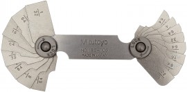 Mitutoyo 186-103 Radius Gauge Set, 1/32 to 17/64&quot;-