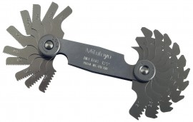 Mitutoyo 188-122 Series 188 Metric Screw Pitch Gauge, 0.4 to 7 mm, 21 leaves-