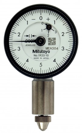 Mitutoyo 1925A-10 Series 0 Compact Dial Indicator with Lug, 0 to 0.025&amp;quot;, SAE-