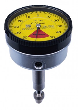 Mitutoyo 1960A Series 1 Back-Plunger Dial Indicator, 1 mm, 0.01 mm graduation-