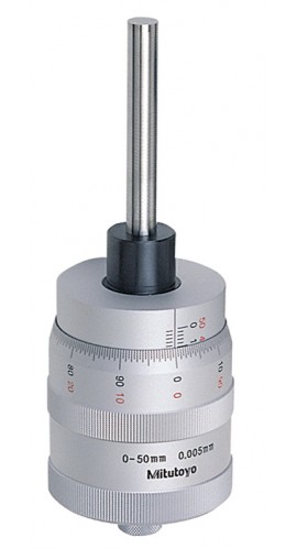 Mitutoyo 197-101 Series 197 Non-Rotating Spindle/Large Thimble Micrometer Head, 0 to 50 mm-