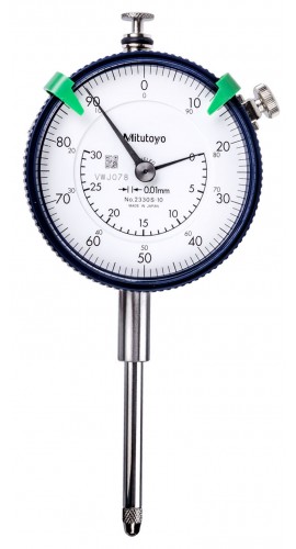 Mitutoyo 2330A-10 Series 2 Standard Dial Indicator with lug, 30 mm, metric-