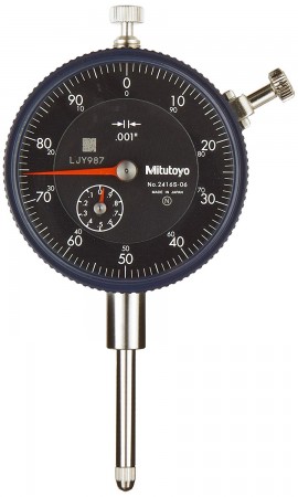 Mitutoyo 2416AB-06 Series 2 Standard Flat-Back Dial Indicator, 1&amp;quot;, SAE-