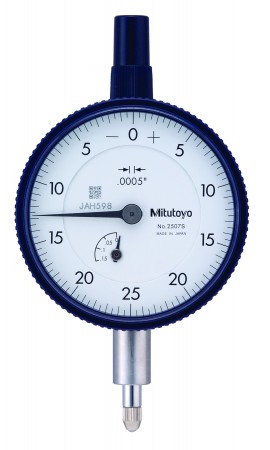 Mitutoyo 2507AB Series 2 Standard Flat-Back Dial Indicator, 0.125&amp;quot;, SAE-