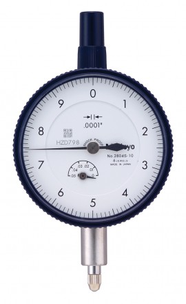 Mitutoyo 2804AB-10 Series 2 Standard Flat-Back Dial Indicator, 0.05&amp;quot;, SAE-