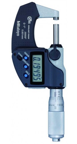 Mitutoyo 293-335-32 Coolant Proof Micrometer, 0-1&quot;/0-25.4mm, with Friction Thimble-