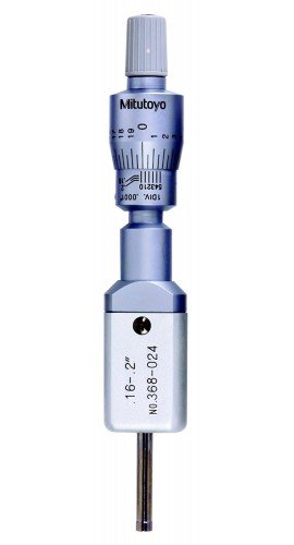 Mitutoyo 368-024 Holtest Vernier Inside Micrometer, 2-Point, .16-.2in, Inch-