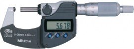 Mitutoyo 395-251-32 Series 395 Spherical Face Digital Micrometer, 0 to 25 mm, Metric-