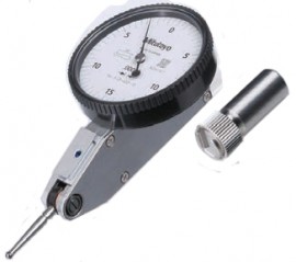 Mitutoyo 513-402-10T Standard Horizontal Dial Test Indicator with carbide contact point, 0 to 0.03&amp;quot;, imperial-