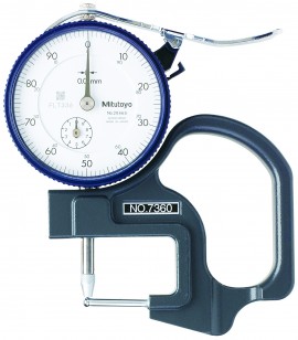 Mitutoyo 7360 Series 547 Dial Tube Thickness Gauge, 0 to 10 mm-